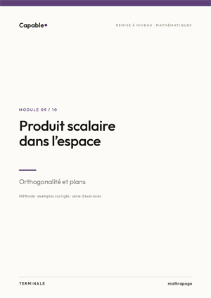 Produit scalaire dans l'espace